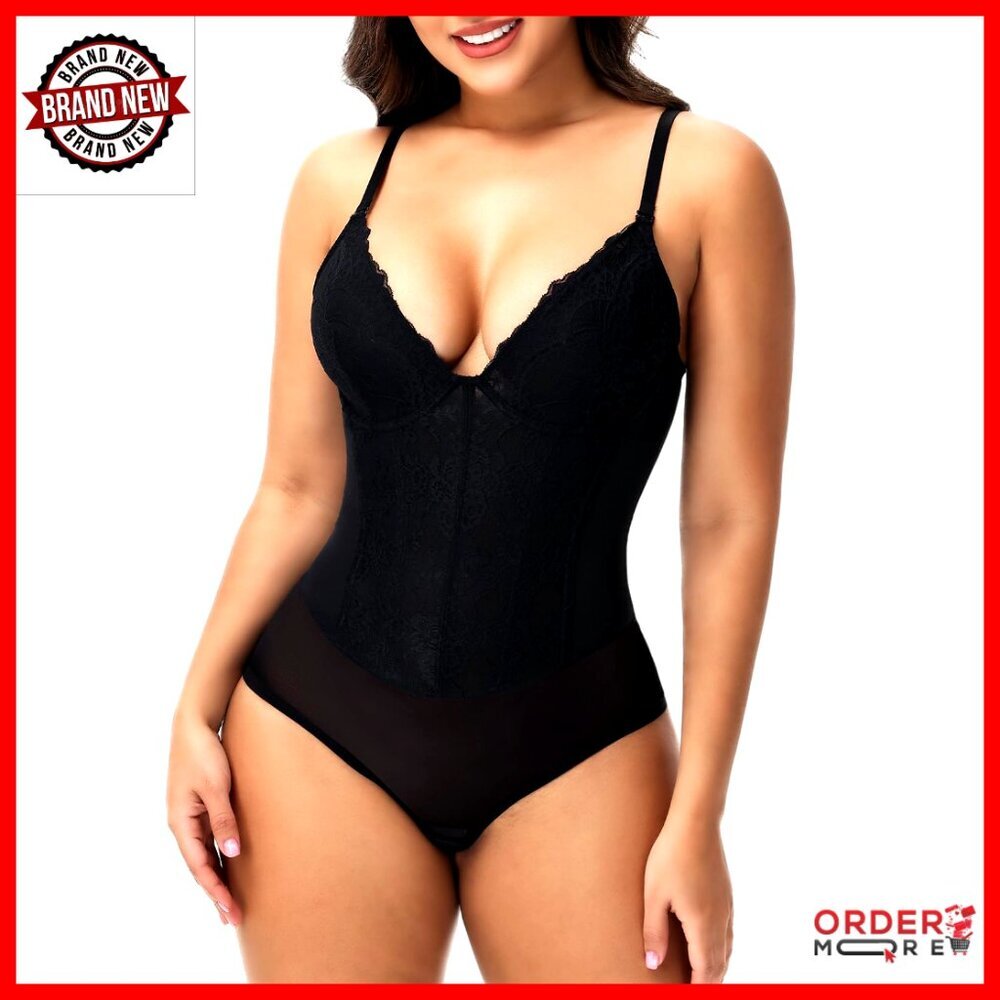 Lace Shapewear Bodysuit Tummy Control Corset Top Elegant Sexy Lingerie